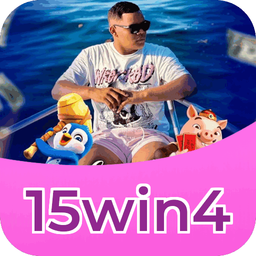 Interface do aplicativo 15win4 mostrando jogos disponíveis no iOS e Android
